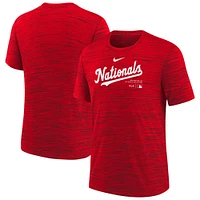 T-shirt d'entraînement Nike pour jeunes de la collection authentique des Nationals Washington rouge