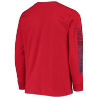 Youth Red Washington Nationals Platinum Logo Long Sleeve T-Shirt