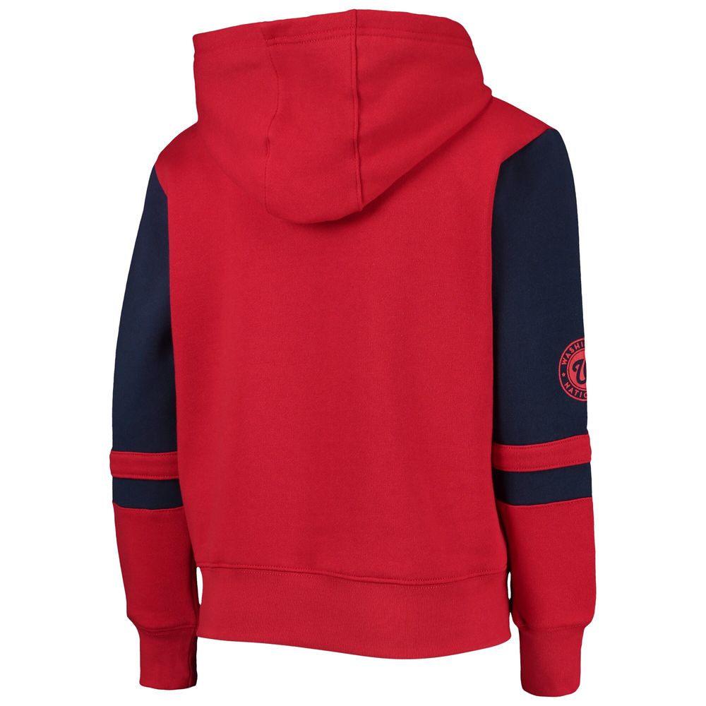 Youth Red Washington Nationals Stadium Color-Block Full-Zip Hoodie