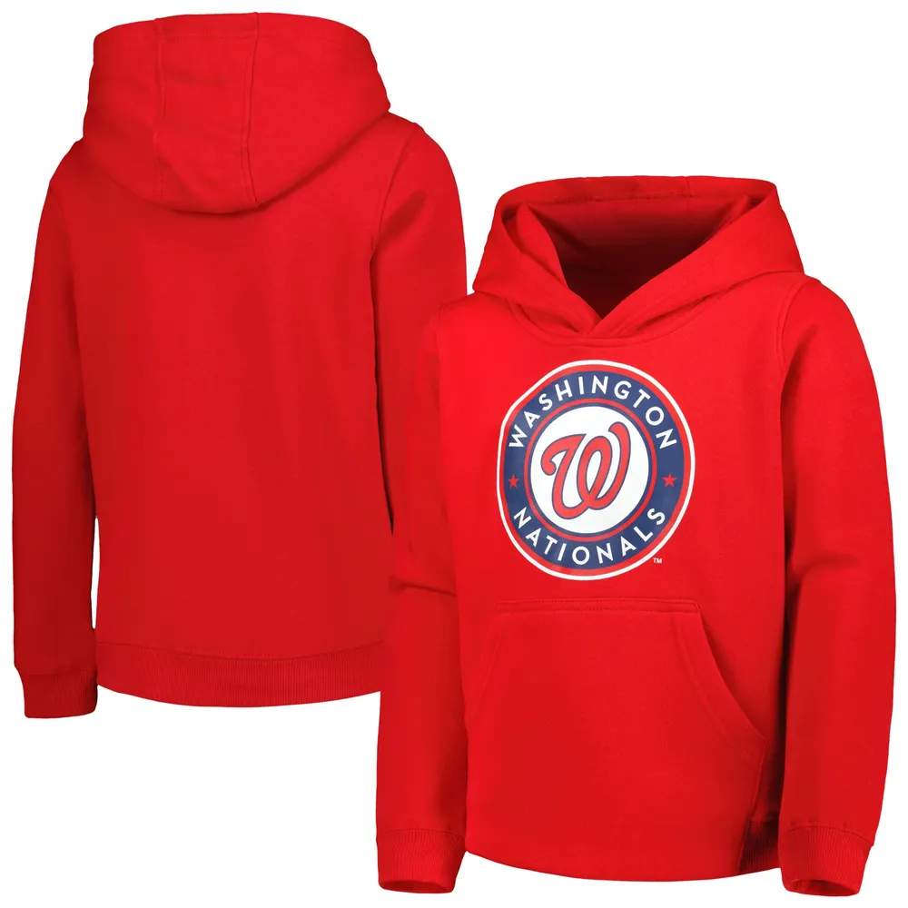 Youth Red Washington Nationals Team Primary Logo Pullover Hoodie