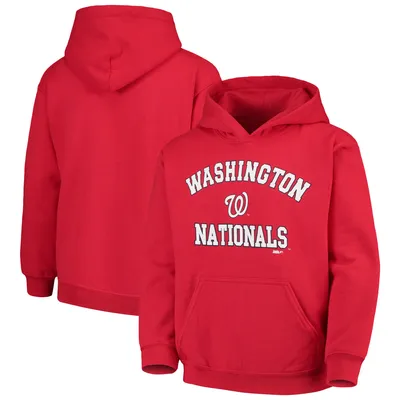 47 Heathered Gray/Red Washington Nationals Franklin Wooster Pullover Hoodie Heather Gray