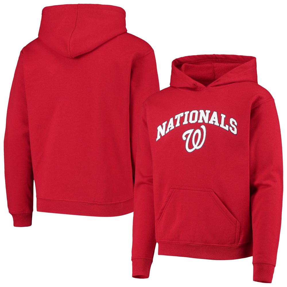 Youth Stitches Red Washington Nationals Pullover Fleece Hoodie