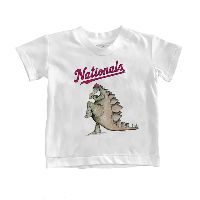 Girl's Youth New Era Pink Washington Nationals Jersey Stars V-Neck T-Shirt