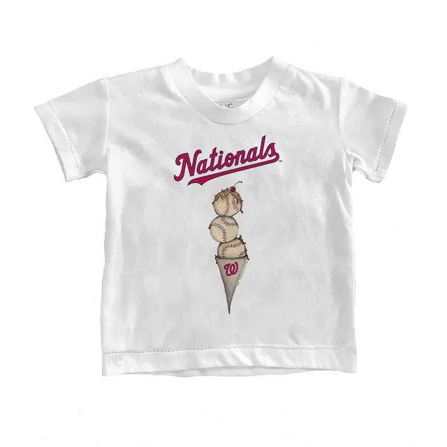 Girl's Youth New Era Pink Washington Nationals Jersey Stars V-Neck T-Shirt