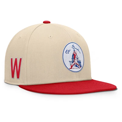 Men's Fanatics Natural/Red Washington Senators Cooperstown Collection Bounder Snapback Hat