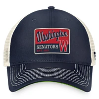 Fanatics pour hommes de marque bleu marine/naturel Washington Senators Cooperstown Collection True Classic Patch Trucker Casquette réglable