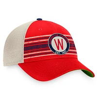 Casquette Snapback de camionneur à rayures rétro classique Fanatics pour hommes, rouge/naturel, Washington Senators