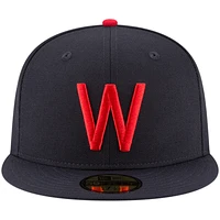 Men's New Era Navy Washington Senators Cooperstown Collection Wool 59FIFTY Fitted Hat