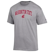T-shirt gris chiné Champion pour homme avec logo Arch Over des Washington State Cougars