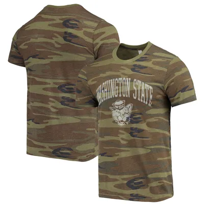 Washington State Cougars Alternative Apparel Arch Logo Tri-Blend T-Shirt - Camo