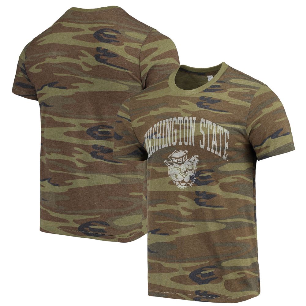 Men's Alternative Apparel Camo Washington State Cougars Arch Logo Tri-Blend T-Shirt