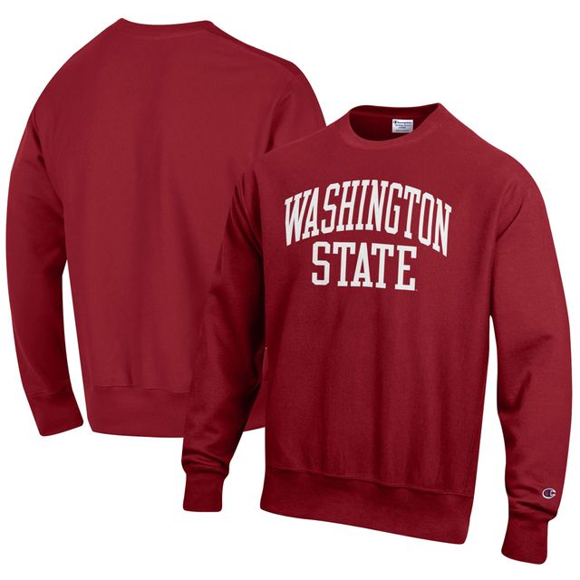 Sweat-shirt Champion Crimson Washington State Cougars Arch Reverse Weave pour homme