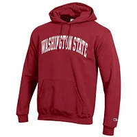 Sweat à capuche en polaire Basic Arch pour homme Champion Crimson Washington State Cougars