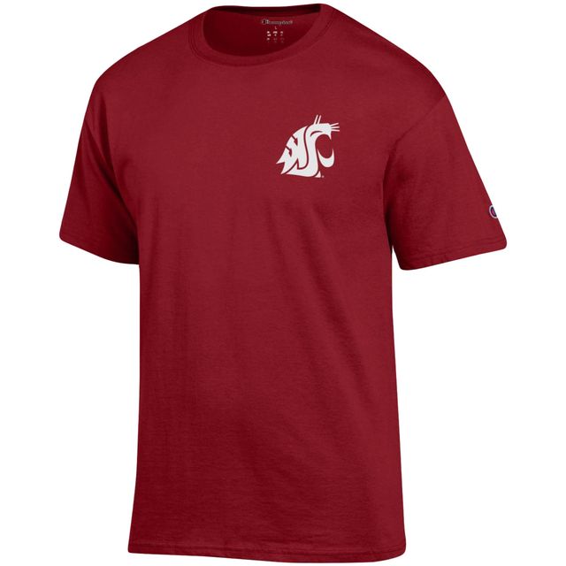 T-shirt à deux coups pour homme Champion Crimson Washington State Cougars Stack