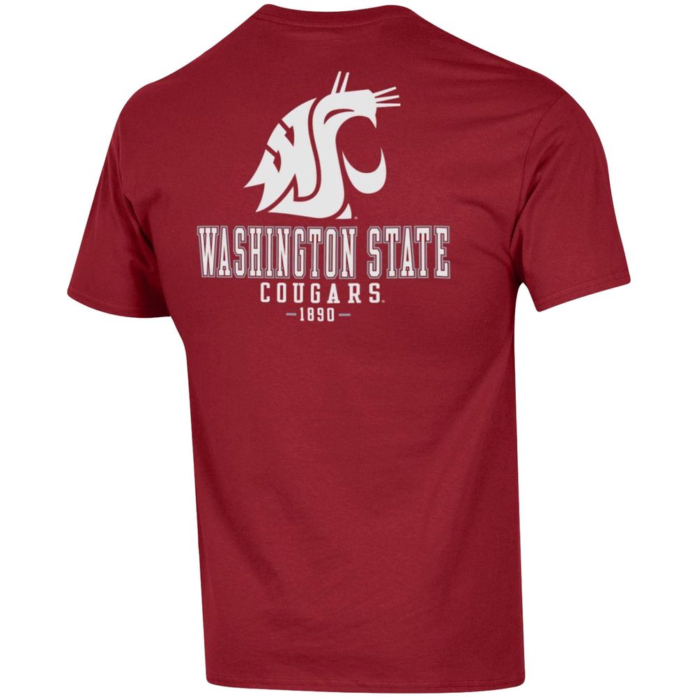 Men's Champion Crimson Washington State Cougars Stack 2-Hit T-Shirt