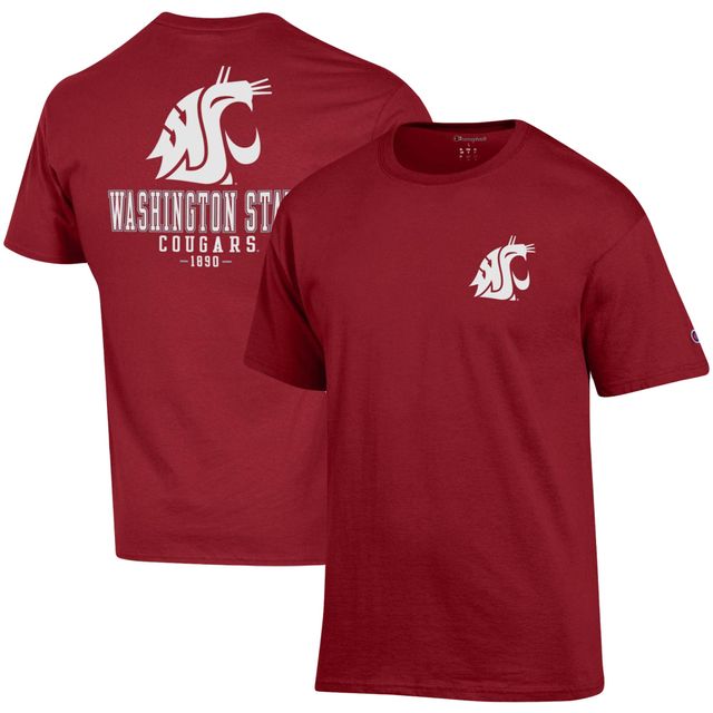 T-shirt à deux coups pour homme Champion Crimson Washington State Cougars Stack