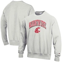 Men's Champion Gray Washington State Cougars Arch Over Logo Reverse Weave Pullover Sweatshirt