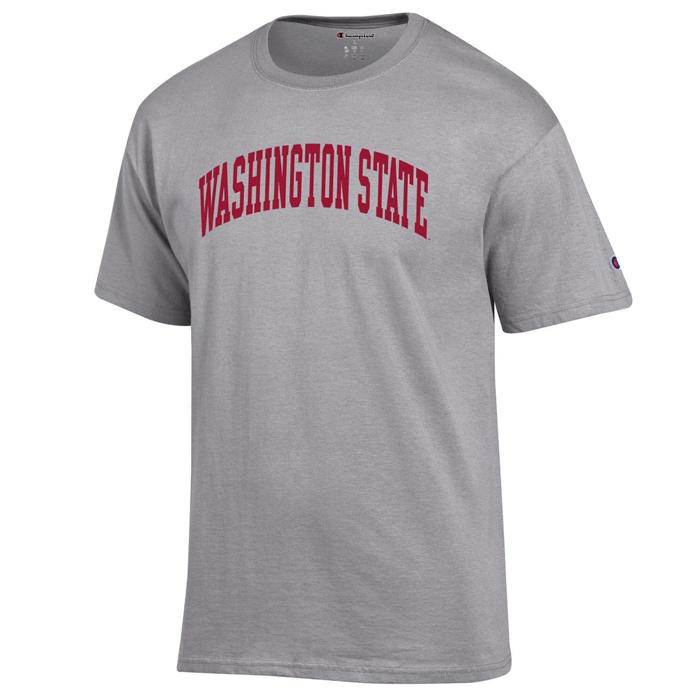 Men's Champion  Heather Gray Washington State Cougars Basic Arch T-Shirt