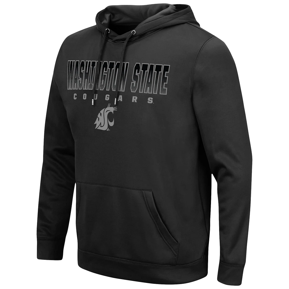 Men's Colosseum Black Washington State Cougars Blackout 3.0 Pullover Hoodie