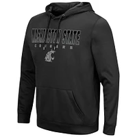 Men's Colosseum Black Washington State Cougars Blackout 3.0 Pullover Hoodie
