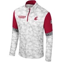 Coupe-vent à quart de zip Tomahawk d'appréciation militaire Colosseum Camo Washington State Cougars OHT pour hommes