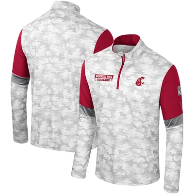 Men's Colosseum  Camo Washington State Cougars OHT Military Appreciation Tomahawk Quarter-Zip Windshirt