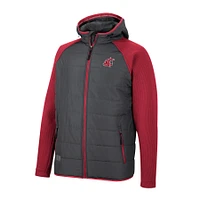 Men's Colosseum Charcoal/Crimson Washington State Cougars Good On You Raglan Full-Zip Jacket