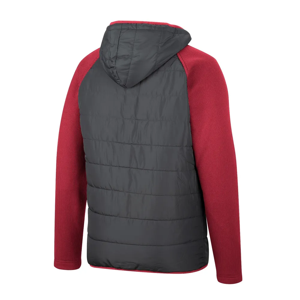 Colosseum Charcoal/Crimson Washington State Cougars Good On You Raglan Full-Zip Jacket pour homme