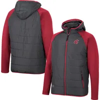 Colosseum Charcoal/Crimson Washington State Cougars Good On You Raglan Full-Zip Jacket pour homme