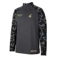 Colosseum Charcoal Washington State Cougars OHT Military Appreciation Long Range Raglan Quarter-Zip Jacket