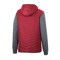 Men's Colosseum Crimson/Charcoal Washington State Cougars Course Herringbone Full-Zip Hoodie