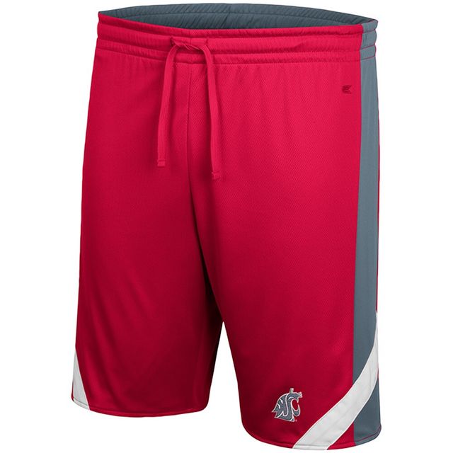 Short réversible pour hommes Colosseum Crimson/Gris Washington State Cougars Am I Wrong