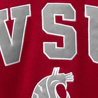 Men's Colosseum Crimson Washington State Cougars Arch & Logo Crew Neck Sweatshirt