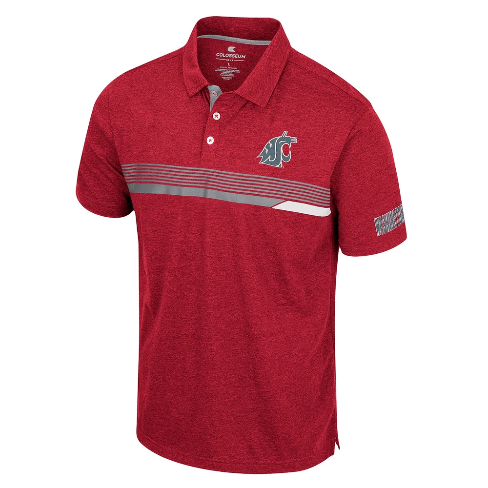 Men's Colosseum  Crimson Washington State Cougars No Problemo Polo