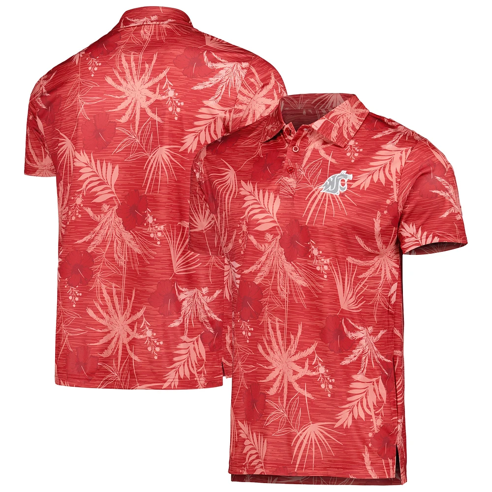 Polo de l'équipe Colosseum Crimson Washington State Cougars Palms pour homme