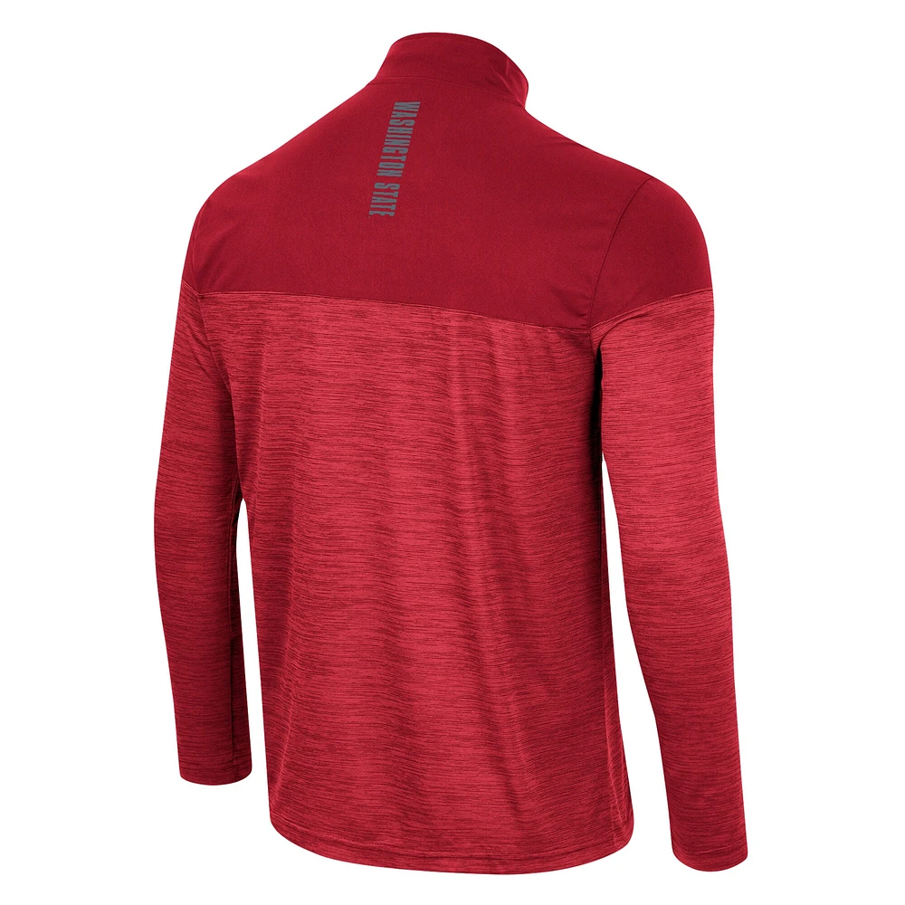 Colosseum Crimson Washington State Cougars Positraction Coupe-vent léger à quart de zip pour homme