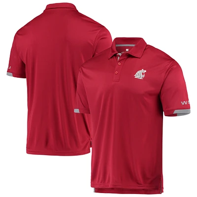 Men's Colosseum Crimson Washington State Cougars Santry Lightweight Polo