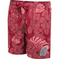 Men's Colosseum Crimson Washington State Cougars The Dude Swim Shorts