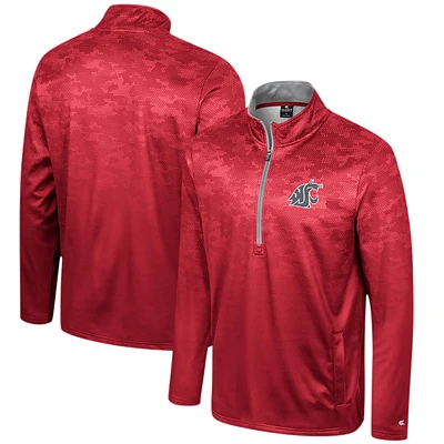 Veste à demi-zip Colosseum Crimson Washington State Cougars The Machine pour hommes