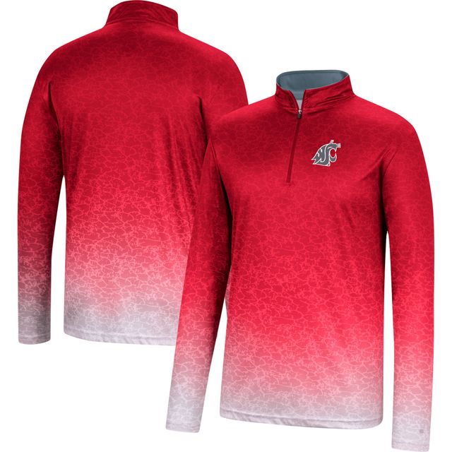 Colosseum Crimson Washington State Cougars Walter Quarter-Zip Windshirt pour hommes