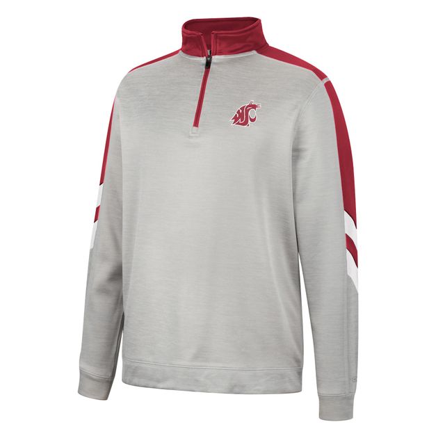 Veste colosseum gris/cramoisi Washington State Cougars Bushwood Fleece Quarter-Zip pour homme