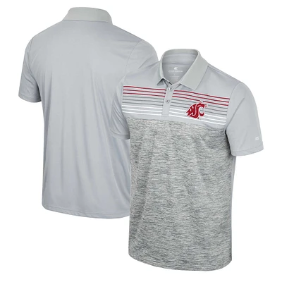 Men's Colosseum Gray Washington State Cougars Cybernetic Polo