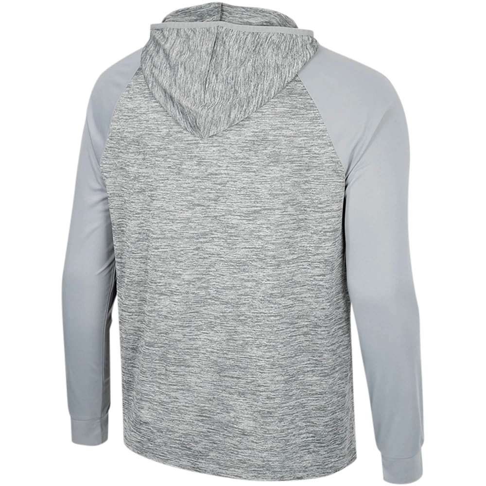 Men's Colosseum Gray Washington State Cougars Cybernetic Raglan Quarter-Zip Hooded Top