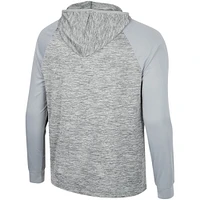 Men's Colosseum Gray Washington State Cougars Cybernetic Raglan Quarter-Zip Hooded Top