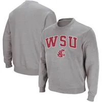 Colosseum gris chiné Washington State Cougars Arch & Logo Crew Neck Sweatshirt pour homme