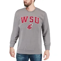 Colosseum gris chiné Washington State Cougars Arch & Logo Crew Neck Sweatshirt pour homme