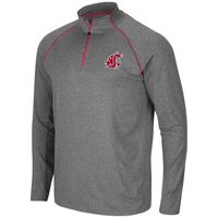 Men's Colosseum Heathered Charcoal Washington State Cougars Robert Raglan Quarter-Zip Jacket