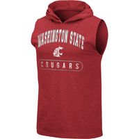 Men's Colosseum Heathered Crimson Washington State Cougars Varsity Hoodie Tank Top