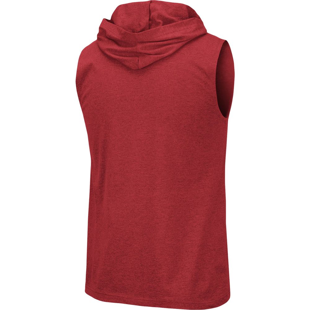 Men's Colosseum Heathered Crimson Washington State Cougars Varsity Hoodie Tank Top