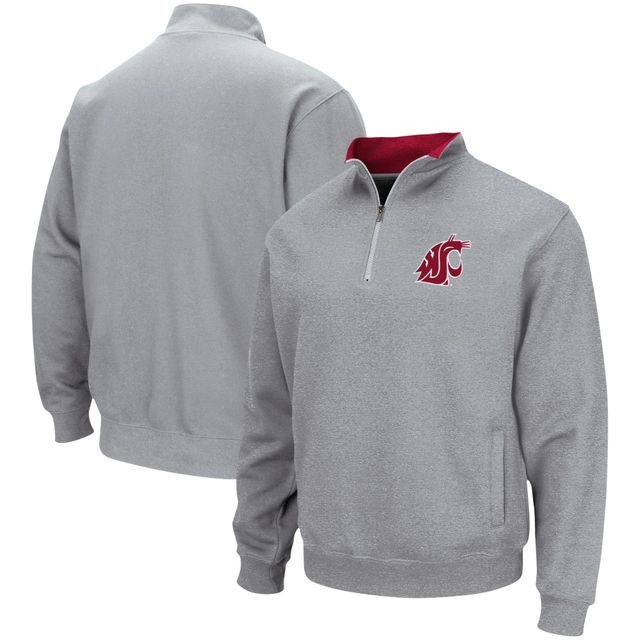 Veste homme Colosseum Heathered Grey Washington State Cougars Tortugas Team Logo Quarter Zip Jacket